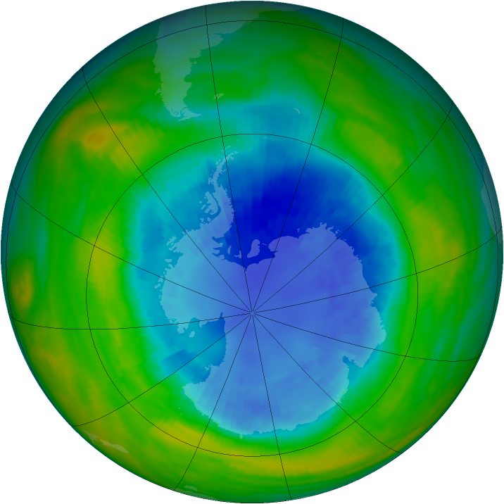 Antarctic ozone map for 06 September 1985